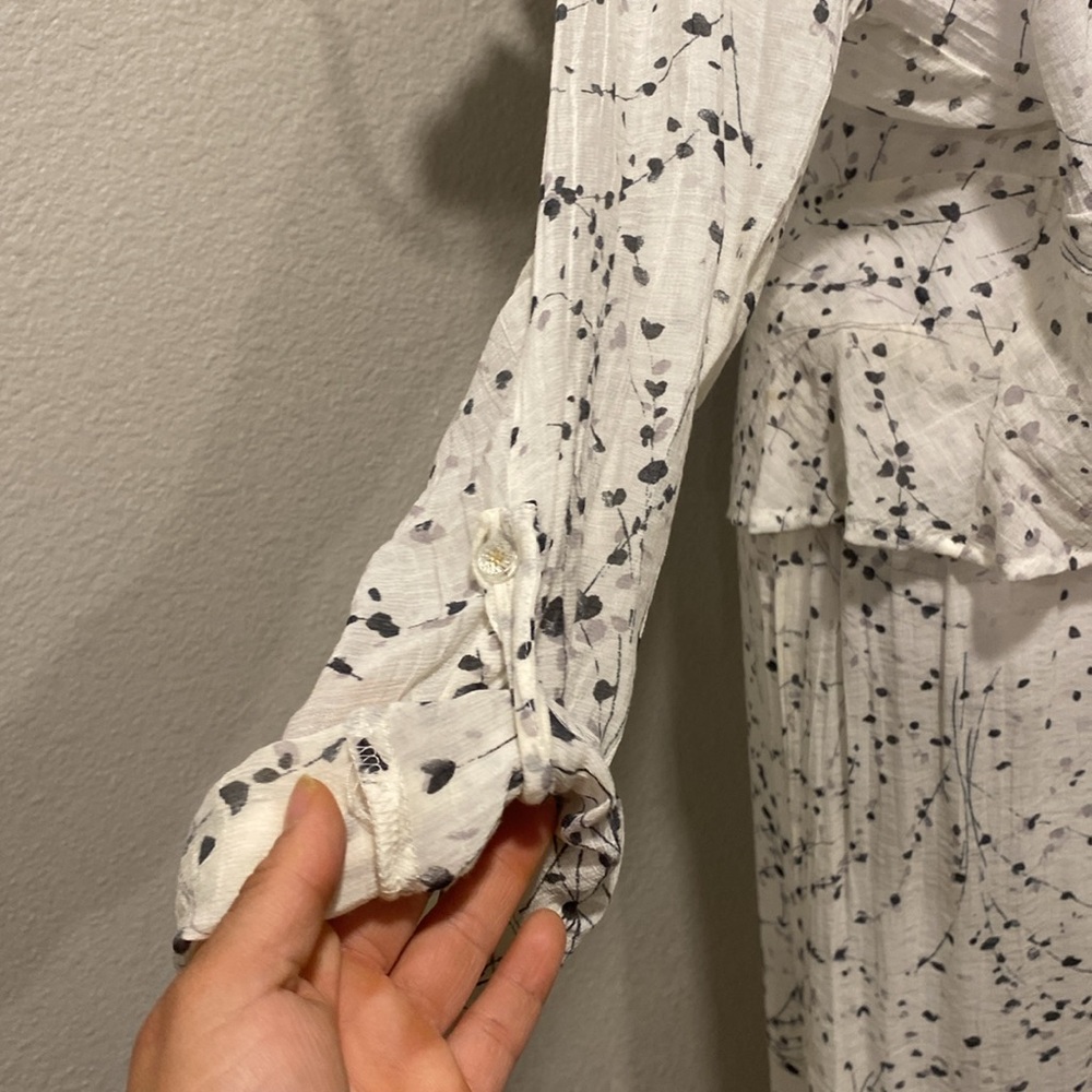 Flax Jeanne Engelhart 2 piece set,White and Black Patterned long sleeve Size S - Picture 5 of 15